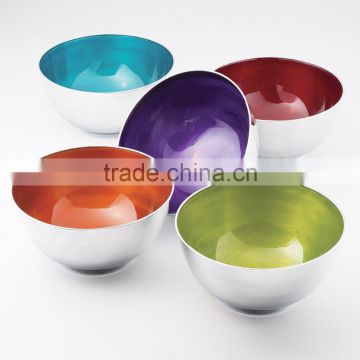 Aluminum Enamel Round Shaped Fruit Bowls Set