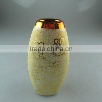 mordern design golden porcelain type vase for home decoration