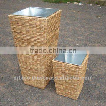 2 pcs flower planter set, iron frame plastic pot insert water hyacinth, design 2012