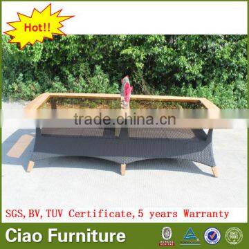 Garden oblong teak wood 12 seater dining table outdoor furniture