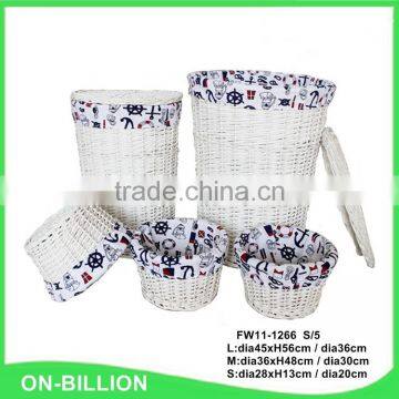Wholesale Sets Woven Wicker Bright Color Laundry Basket photo-2