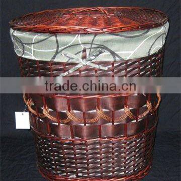 Oval Wicker Laundry Basket With Lids and Liner photo-1