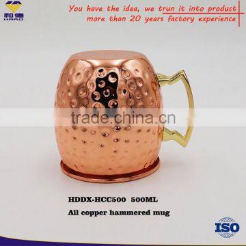 Custom 20OZ Promotional Hammered Copper Moscow Mule Mug,Stainless Steel Mug photo-3