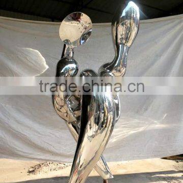 Stainless Steel Statues Modern Art Mirror Surface Naked Women for Decor photo-5