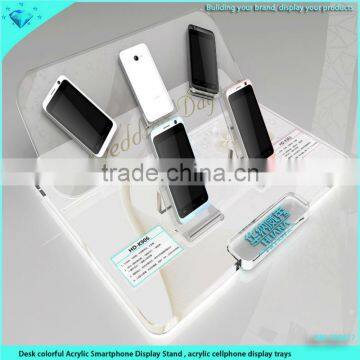 Desk colorful Acrylic Smartphone Display Stand , acrylic cellphone display trays