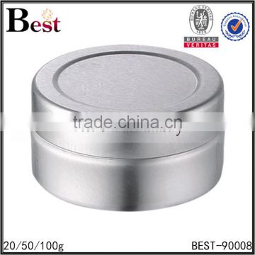 20/50/100g cosmetic silver round aluminum metal containers wholesale