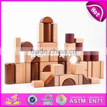 2017 New design best construction natural wooden building toys for children W13A132