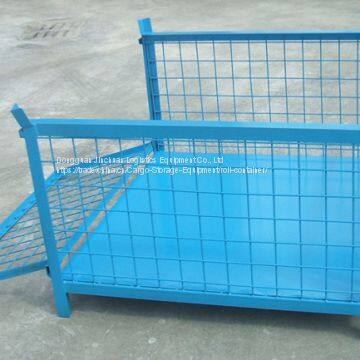 Durable Foldable Wire Mesh Container Steel Power Zinc Coating