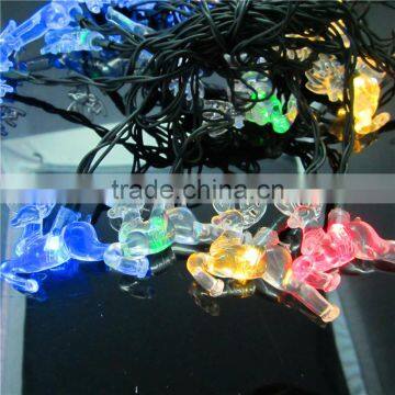 2016 new Solar Lamp Led Lights outdoor Waterproof 20 LED elks shaped Christmas string Lights For Garden Decoration