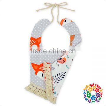 Cute Cartoon Fox Cotton Bibs Soft Color Duplex Printing Baby Bibs KSB012