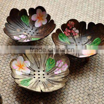 2017 ex-factory coconut shell saucer/little plate for wholesale