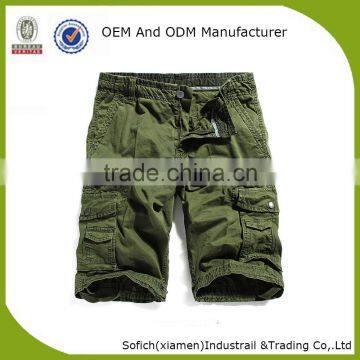 Custom mens3/4 cargo shorts with 6 pocket