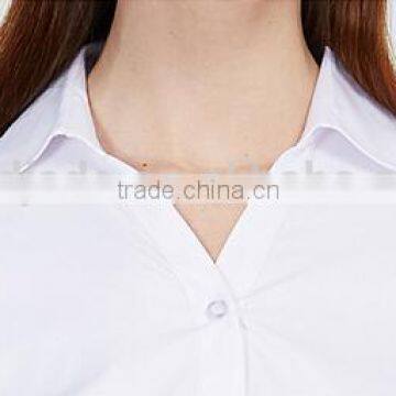 100% Cotton Long Sleeve Ladies Office Uniform Shirts Dress Shirts Slim Fit Shirts White Shirts photo-3