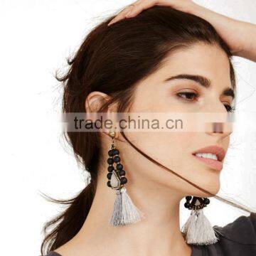 Bohemian Jewelry Colorful Tassel With Beads Dangle Earrings photo-5