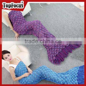 2016 New Design Knitted Amazon Mermaid Tail Blanket Wholesale