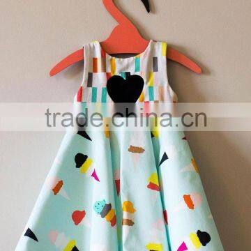 Latest Fashion Designs Pictures With Printed Icing Cream Sun Girl Dress photo-2