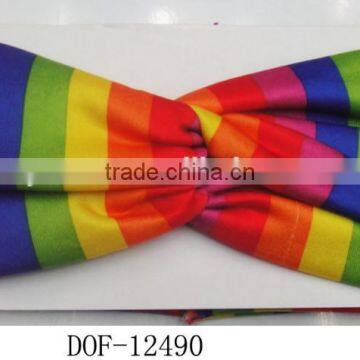 Fashion new popular jersey designer cotton rainbow hairband