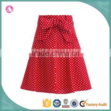 Latest women dress skirt designs fashion for young girl red dotted shorts skirt