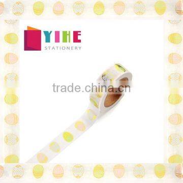 1.5cm*10m Japan Washi tape gold stamping eggs pattern adhesive paper tape colors paper tape