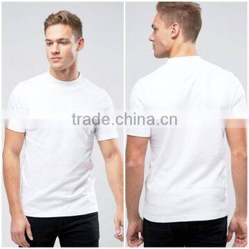 Comfortable slim fit high quality o neck short sleeve white t-shirt for men