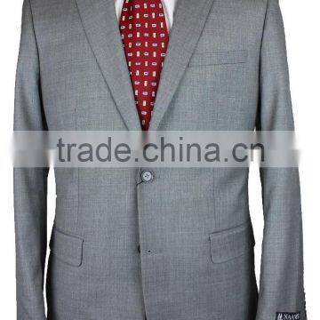 NAAMS MEN'S WOOL 2 BUTTON 2 VENT SLIM FIT SUIT JACKET FLAT FRONT PANT GREY photo-5