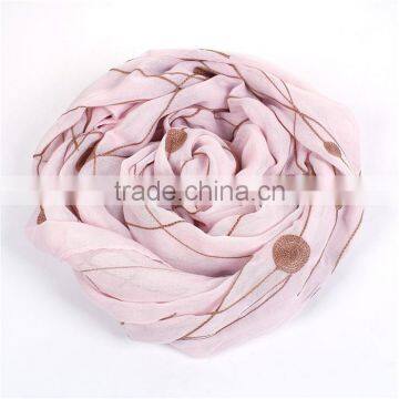 Cotton Polyester Blend Scarves & Wraps Rectangle Brown Light Pink Dot Custom Made Scarf photo-3