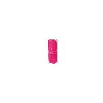 LED lighting 5600mah Pink Custom Power Bank , Portable Battery Backup Power