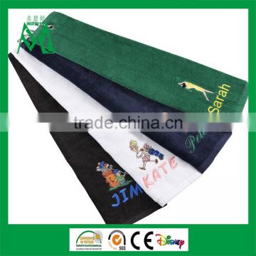 Luxury cotton golf towel with embroidered logo wholesale