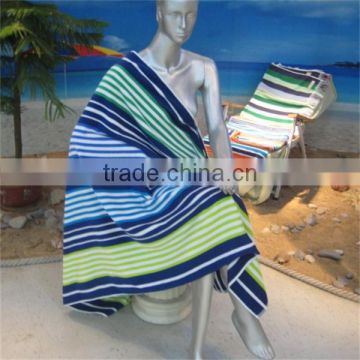 High quality Cotton dobby yarn-dyed stripe velour beach towel