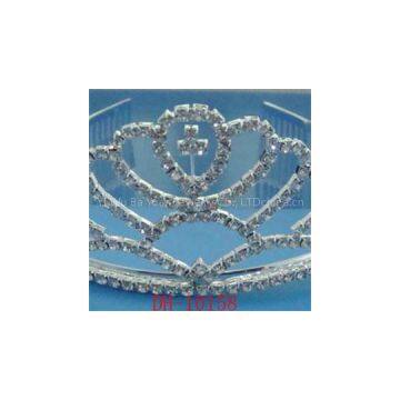 Bridal Tiara Comb With Crystal Flowers