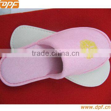 pink towel fabrics sole anti-slip dot cloth hotel slippers