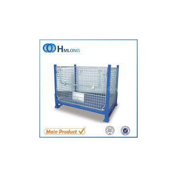 Folding metal steel wire mesh pallet stillage cage