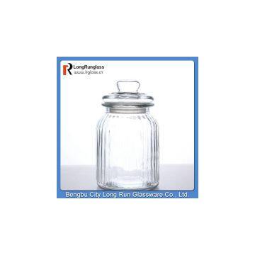 LongRun small carved vertical stripe cookie glass jar selling fast