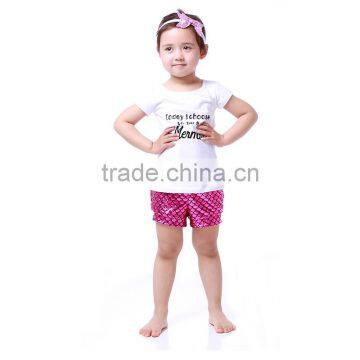 Mermaid Outfit white top and hot pink shorts set