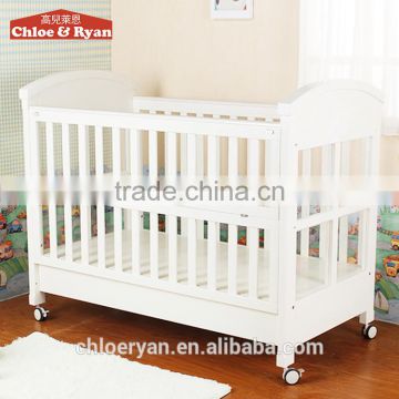 Solid New Zealand Pine multi-functional baby bed wood baby cot baby beds with drawers