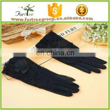 summer lady driving lace jacquard cotton gloves