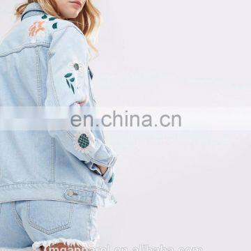 Fashion Denim Jacket Women Embroidered Jacket Jean Jacket Wholesale photo-3
