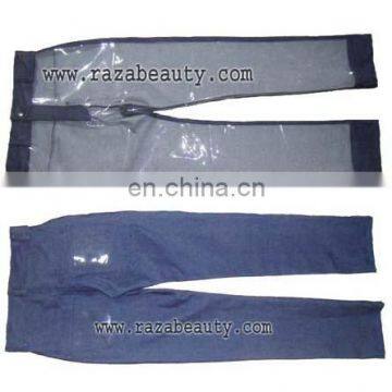 Ladies Pant, Half Denim and Half Plastic Pant, Dark Blue Denim Ladies Pant