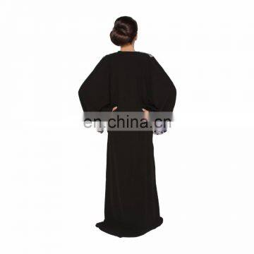 Kaftan Black Abaya,Lastest Design Muslim Islamic Dress,Embroidery Long Sleeve Maxi Dress photo-5
