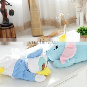 custom high quality cute plush animal tissue box