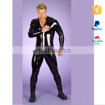 Hot Sexy Black Wet Look Leather Catsuit For Men