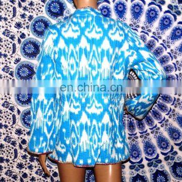 Ethnic Block Print Jackets Winter Coat Warm Wrap Women Coat photo-3