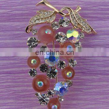 100%QC Bailange wholesale plating rhinestone hot sale pearl brooch for evening dress