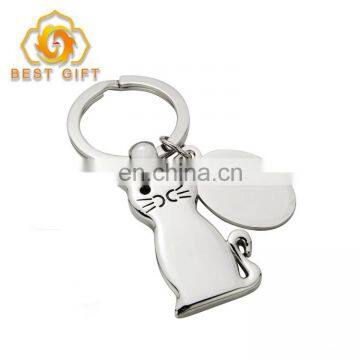 High Quality Cute Stainless Steel Cat Keychain