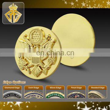 Custom Factory Shiny Gold Plated golf ball marker