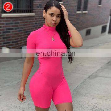 5colors Women High Elastic Sexy Tights Activewear Fitness Running Bodycon Shorts Jumpsuit photo-4