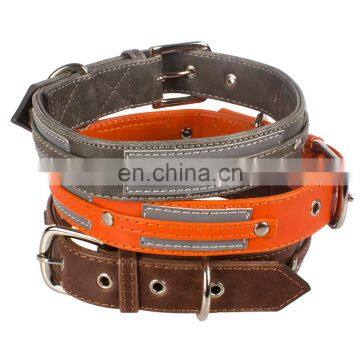 classic adjustable padded leather dog collar