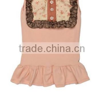 2015 wholesale plain cotton sleeveless shirt ruffle top design children garments for infant & toddler