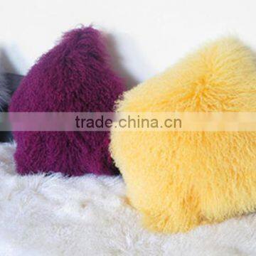 Natural Tibetan lamb fur pillow