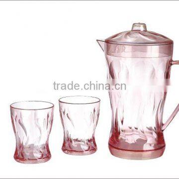 Plastic water jug sets with 2 cups